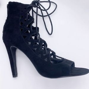 Worthington Eastwood Lace Up Open Toe Heels 6 M